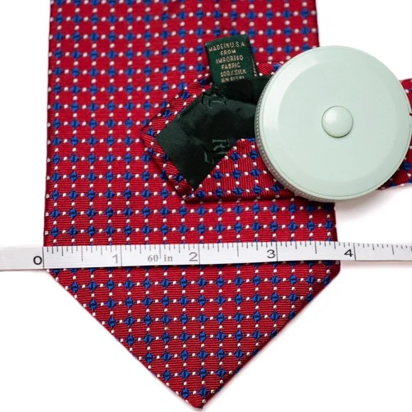Lauren Ralph Lauren Red,‎ Blue, and White Silk Necktie, EUC - Picture 6 of 6